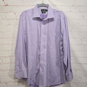 Lauren Ralph Lauren Long Sleeve Button Up Purple Slim Fit Shirt Men 17 34/35